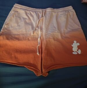 Orange Ombre Spirit Jersey Shorts with Mickey Mouse Design